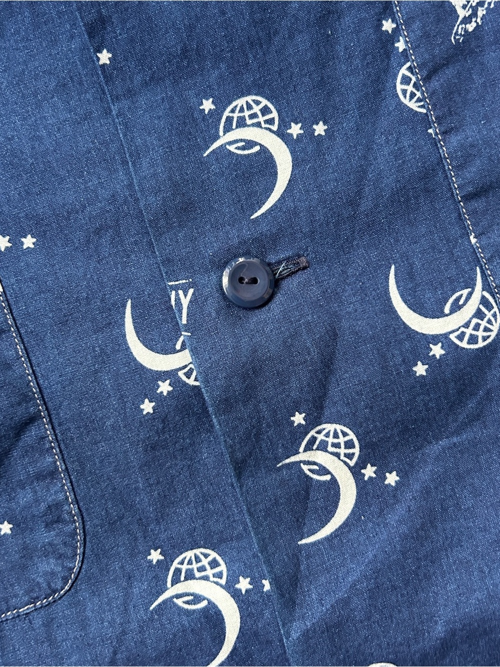 NWT Double RL Indigo Short-Sleeve Printed Button-Down Camp Shirt - Picture 5 of 8